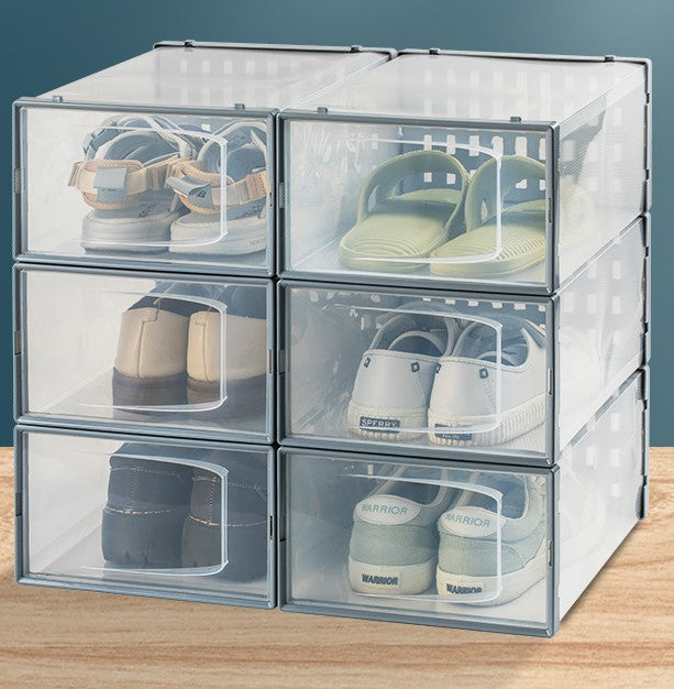 Pantofar stivuibil, suport incaltaminte, cutie depozitare pantofi, transparenta, ventilata, respirabila