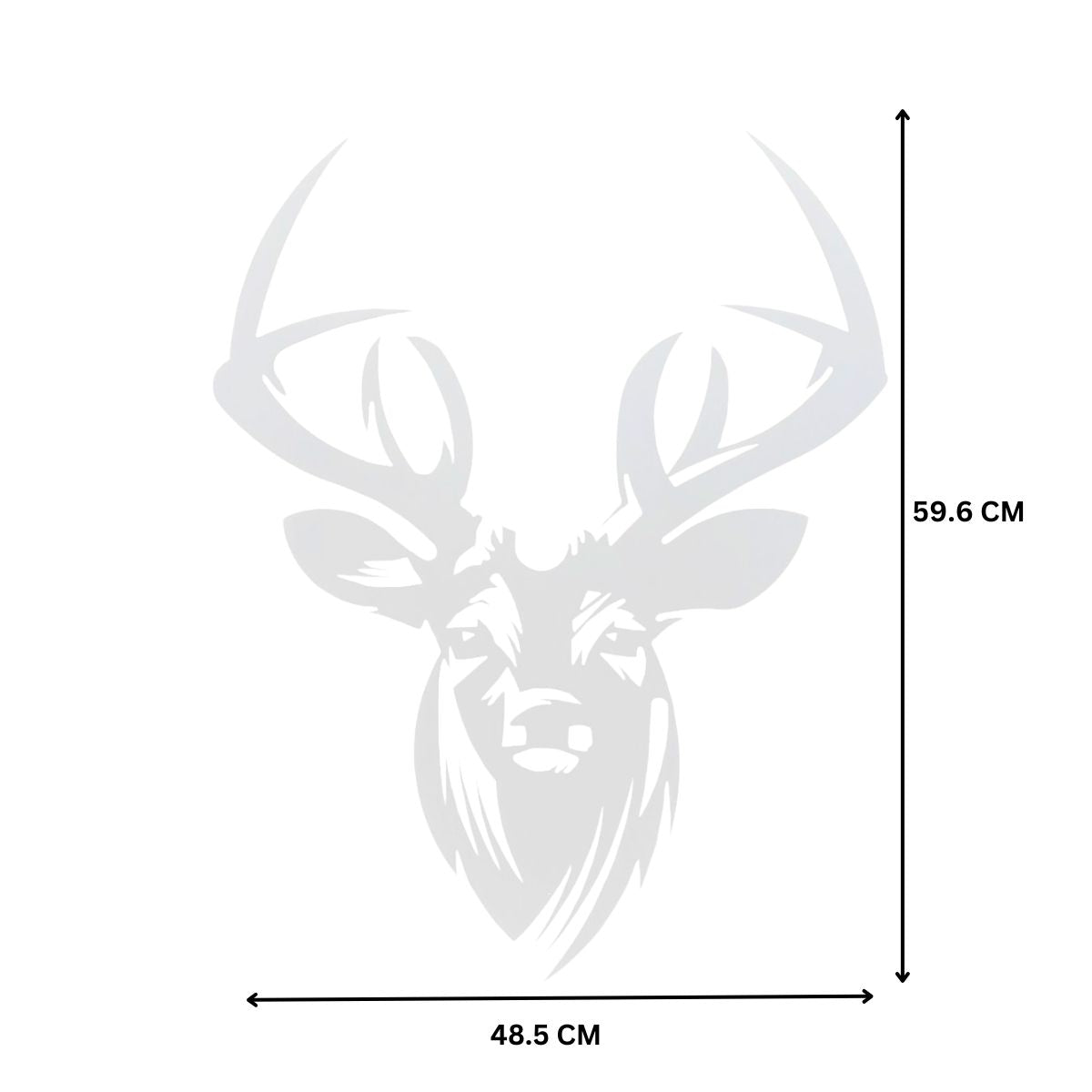 Decoratiune perete metal, 48.5x59.6 cm, model Cerb, alb