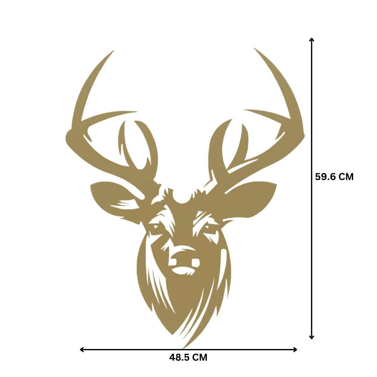 Decoratiune perete metal, 48.5x59.6 cm, model Cerb, auriu