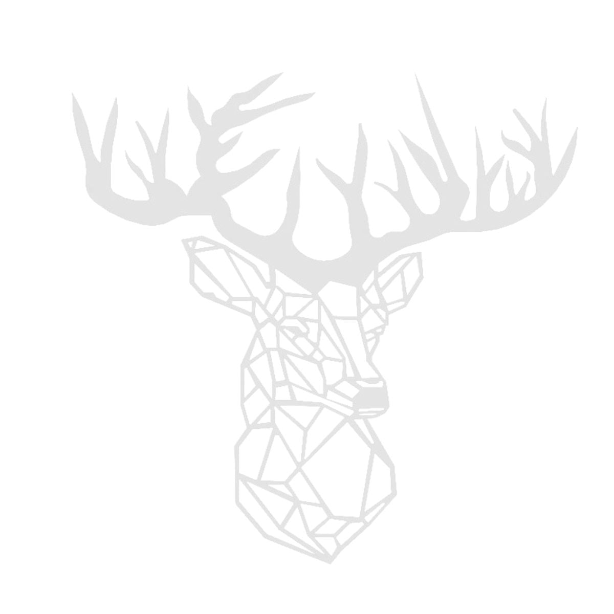 Decoratiune perete metal, model cerb, 60x62 cm, alb