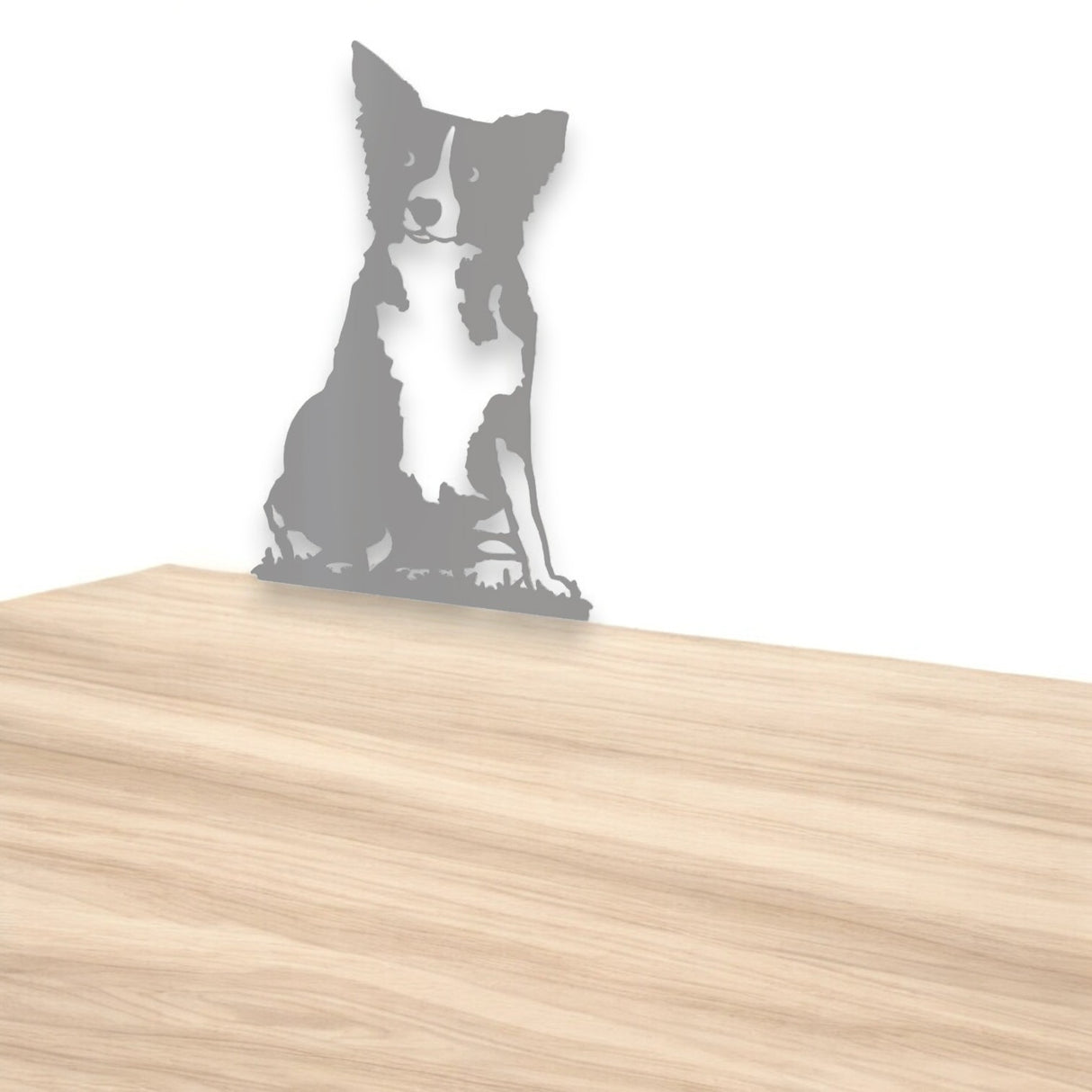 Decoratiune de perete din metal , model catel Micky, alb