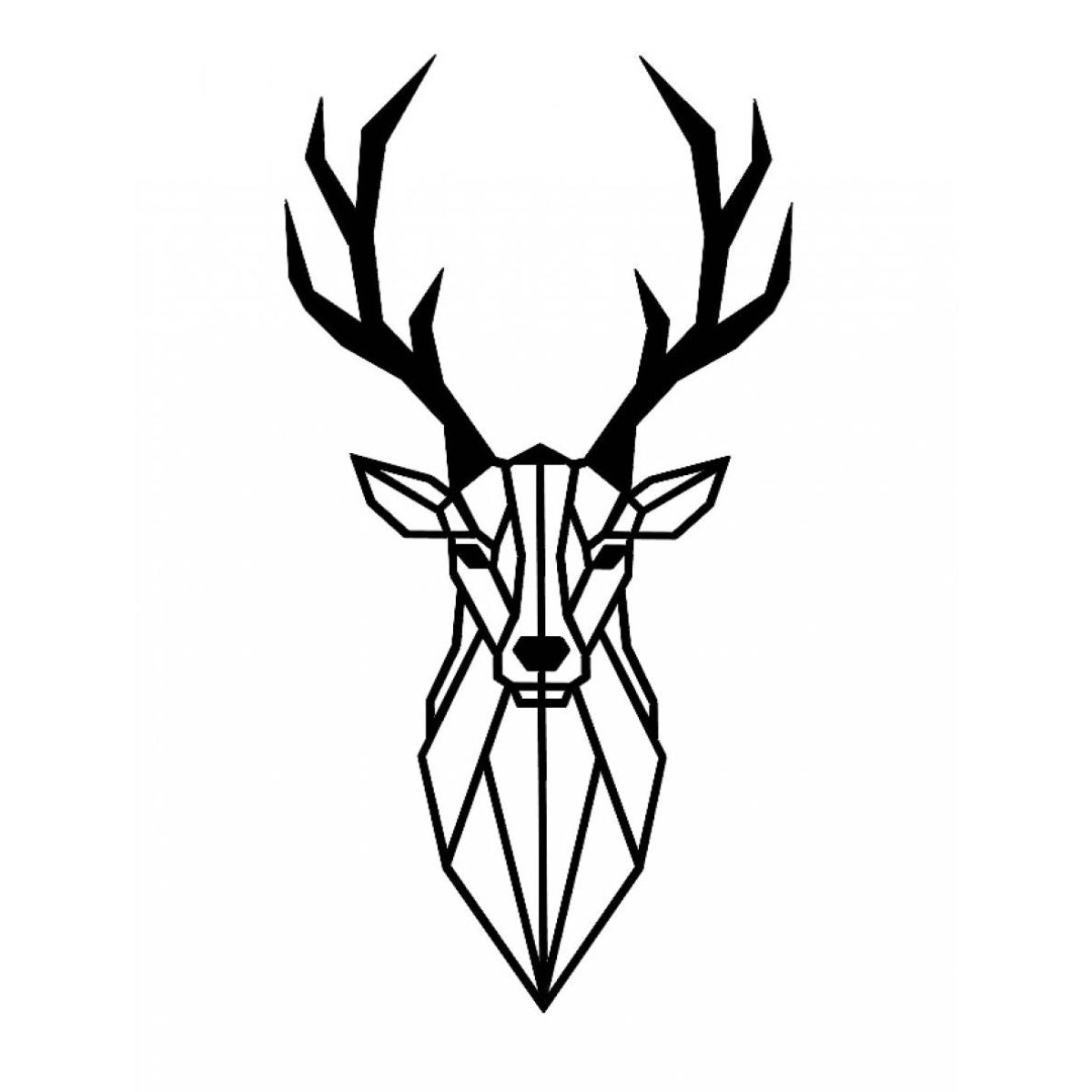 Decoratiune perete metal, model cerb, 49.2 x 26.4 cm, negru