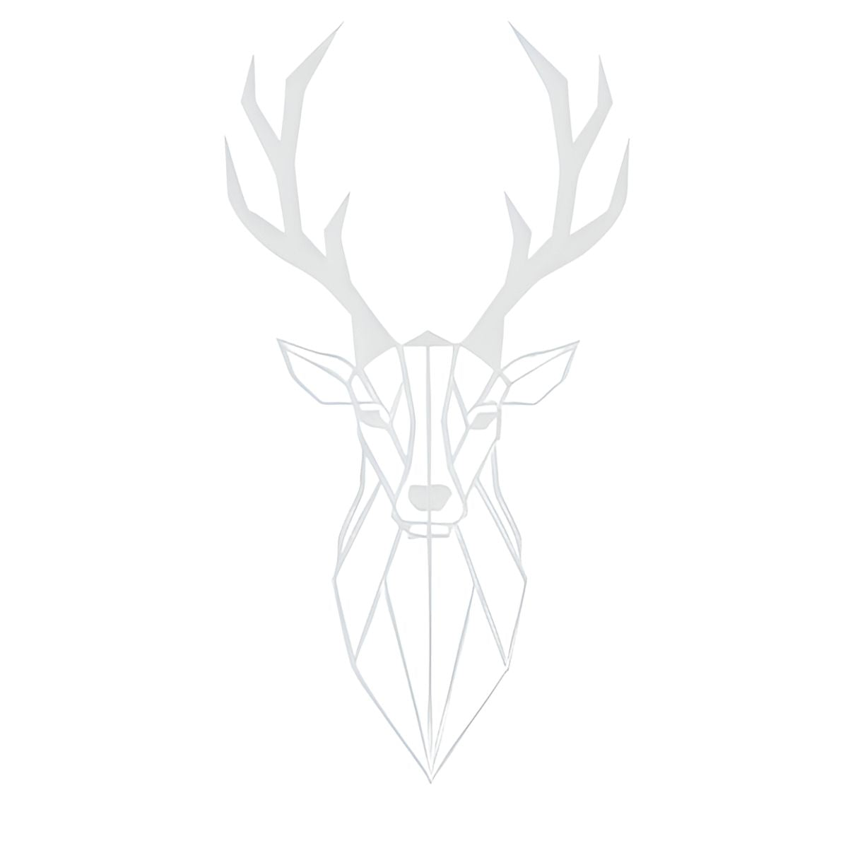 Decoratiune perete metal, model cerb, 49.2 x 26.4 cm, alb