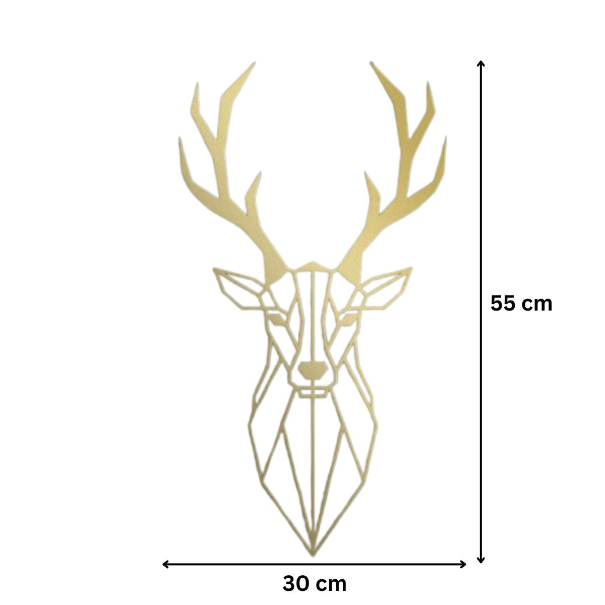 Decoratiune perete metal, model cerb, 49.2 x 26.4 cm, auriu
