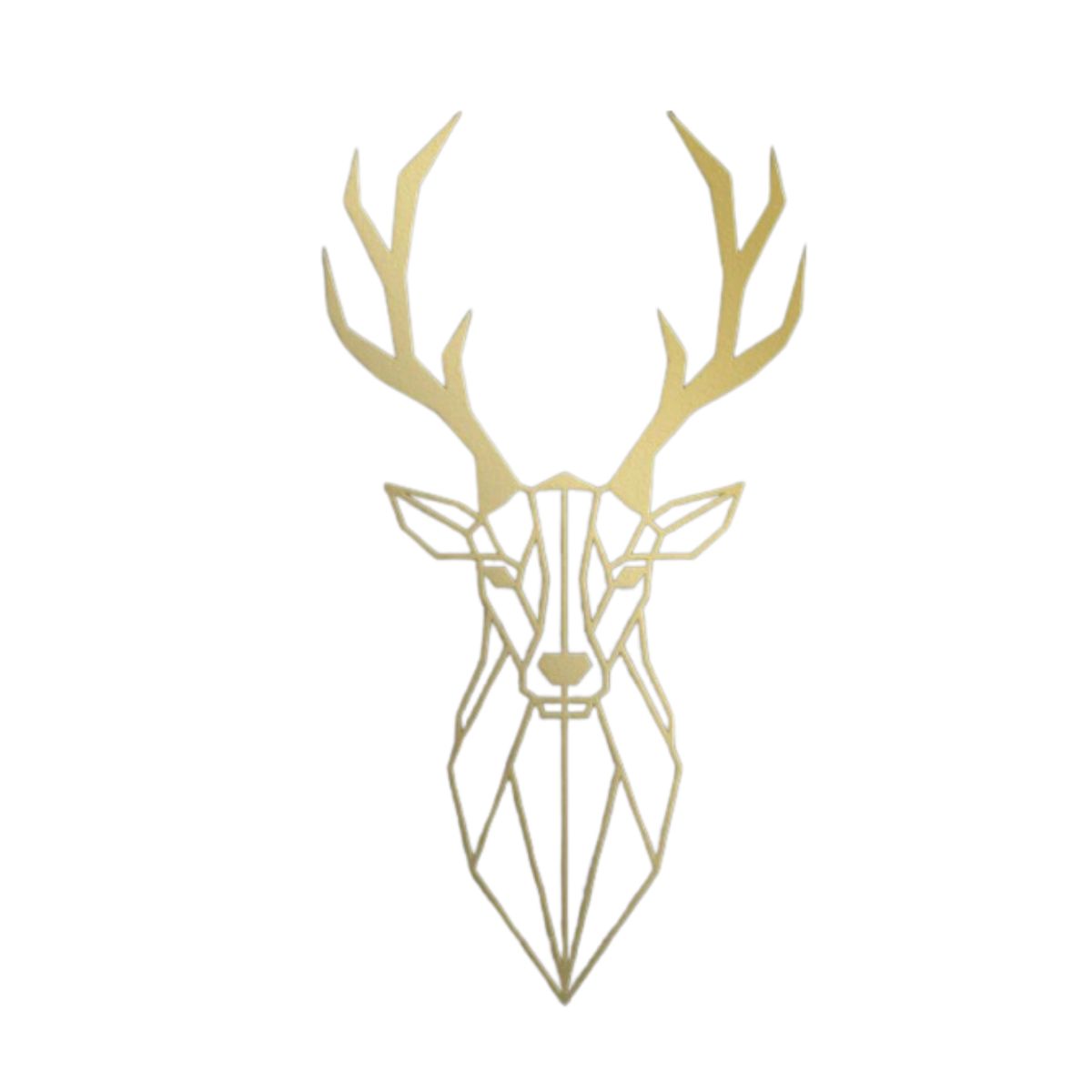 Decoratiune perete metal, model cerb, 49.2 x 26.4 cm, auriu