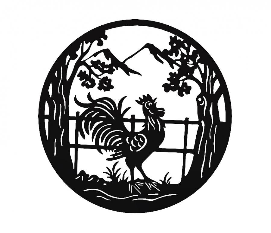 Decoratiune de perete din metal, model cocos, negru - BUZ.RO