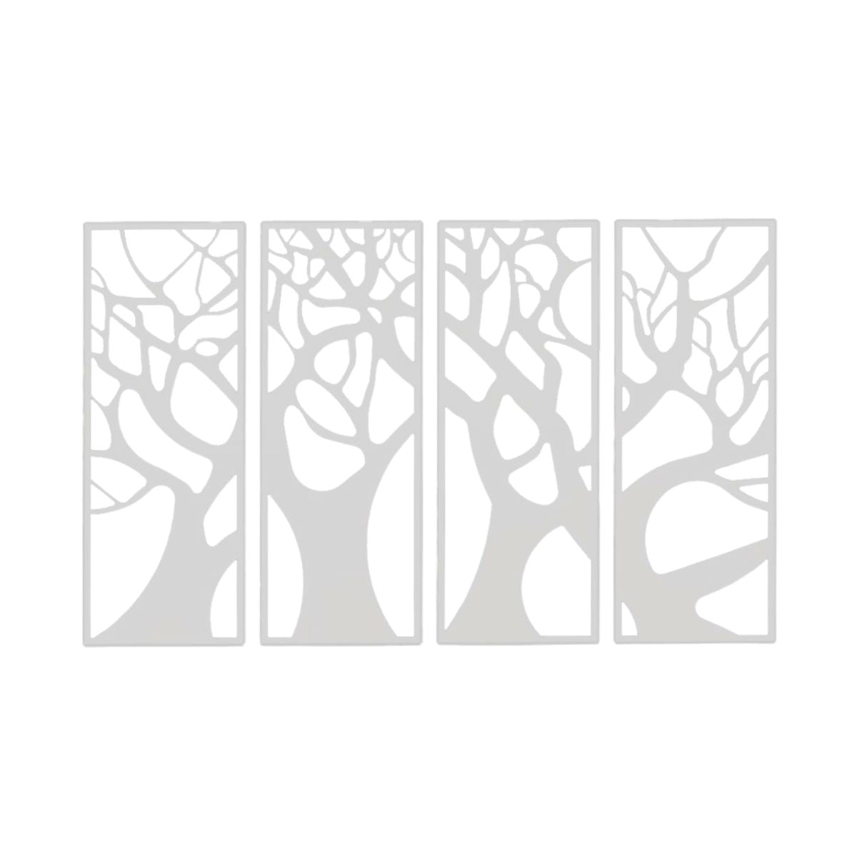 Decoratiune perete metal, model copacul vietii, 116x76 cm, alb