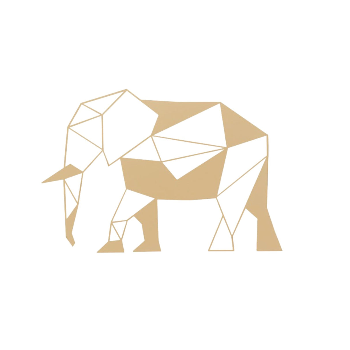 Decoratiune de perete living din metal, model elefant, 30.5x44.5 cm, auriu