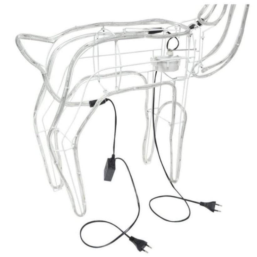 Decoratiune Craciun, luminoasa pentru interior / exterior, ren luminos cu cap rotativ, lumina alb rece