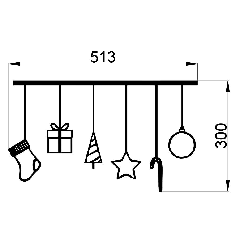 Decoratiune perete din metal Craciun , model cadouri