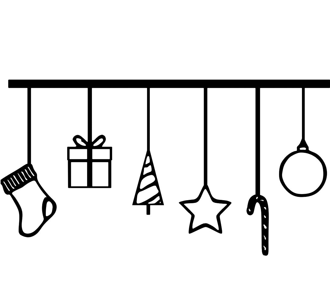 Decoratiune perete din metal Craciun , model cadouri