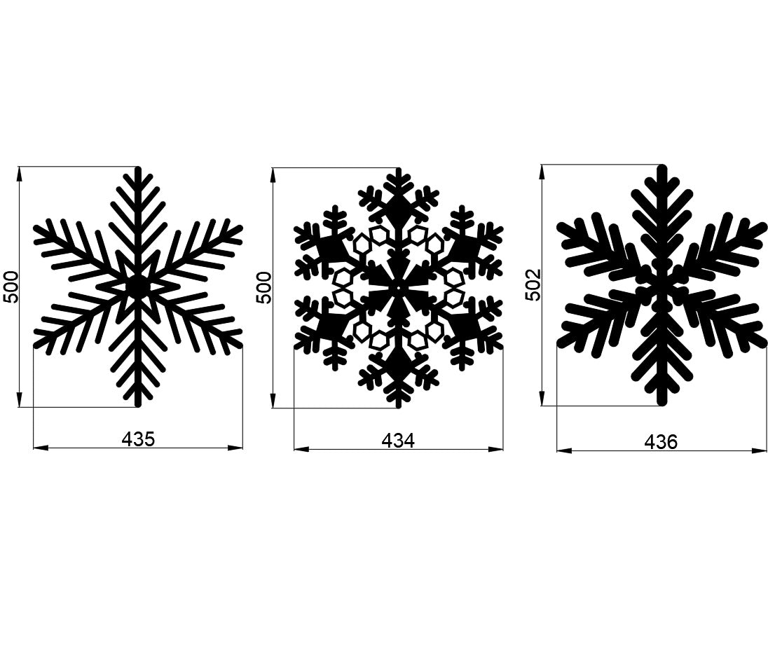 Decoratiune perete din metal Craciun , model fulgi de nea