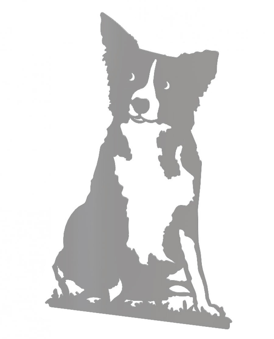 Decoratiune de perete din metal , model catel Micky, alb