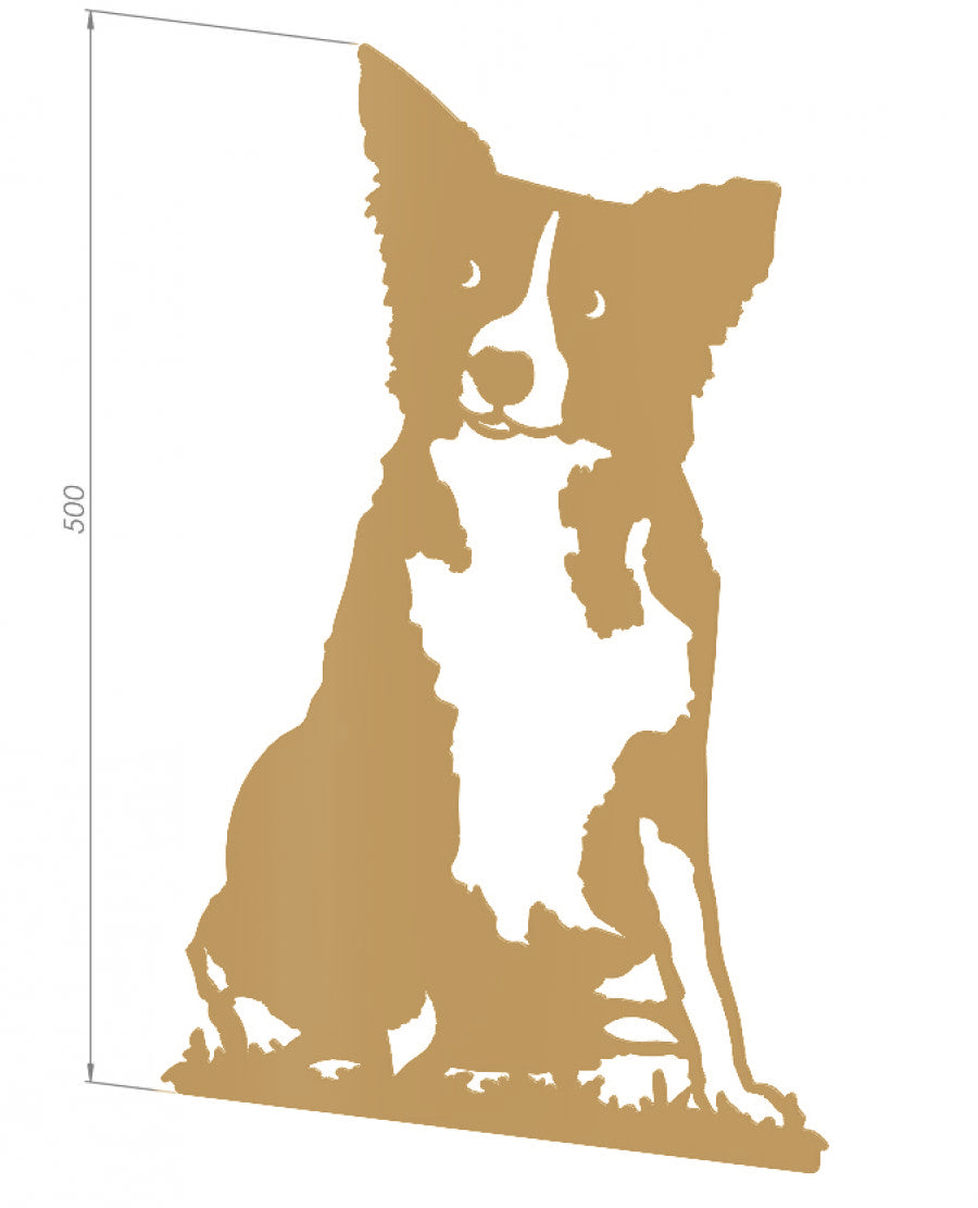 Decoratiune de perete din metal, model catel Micky, auriu