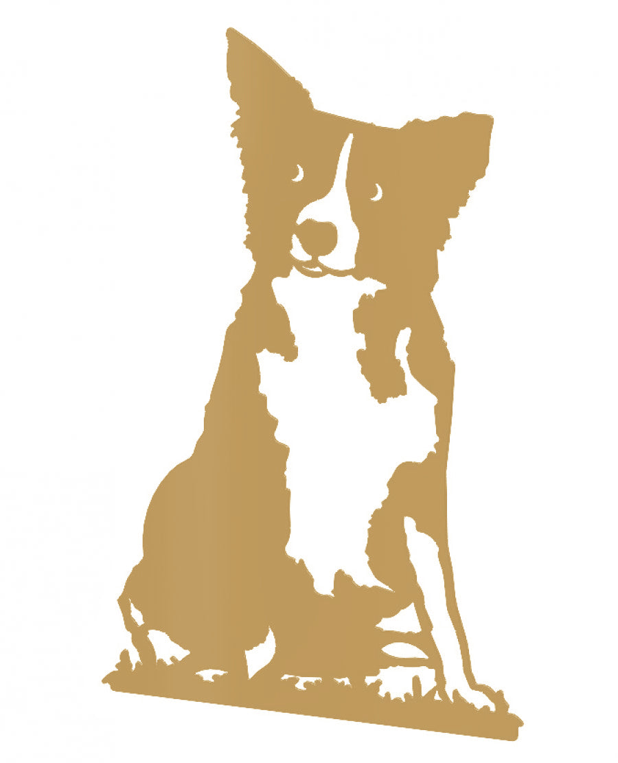 Decoratiune de perete din metal, model catel Micky, auriu