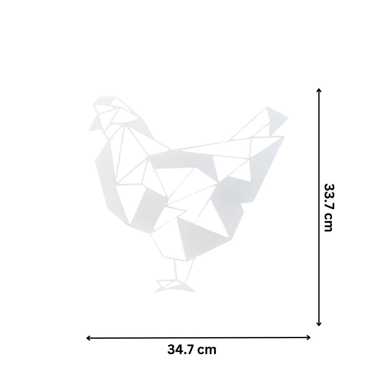 Decoratiune perete metal , model Chicken, 33.7x34.7 cm, alb