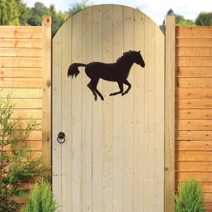 Decoratiune perete metal, 43.1 x 65.1 cm, cal negru, interior/exterior
