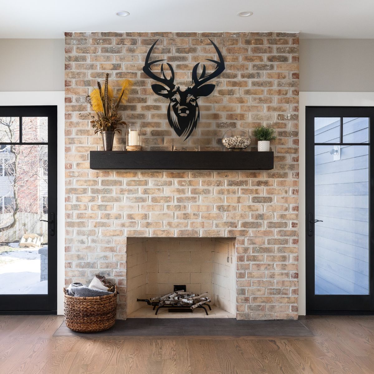 Decoratiune perete metal, 48.5x59.6 cm, model Cerb, negru