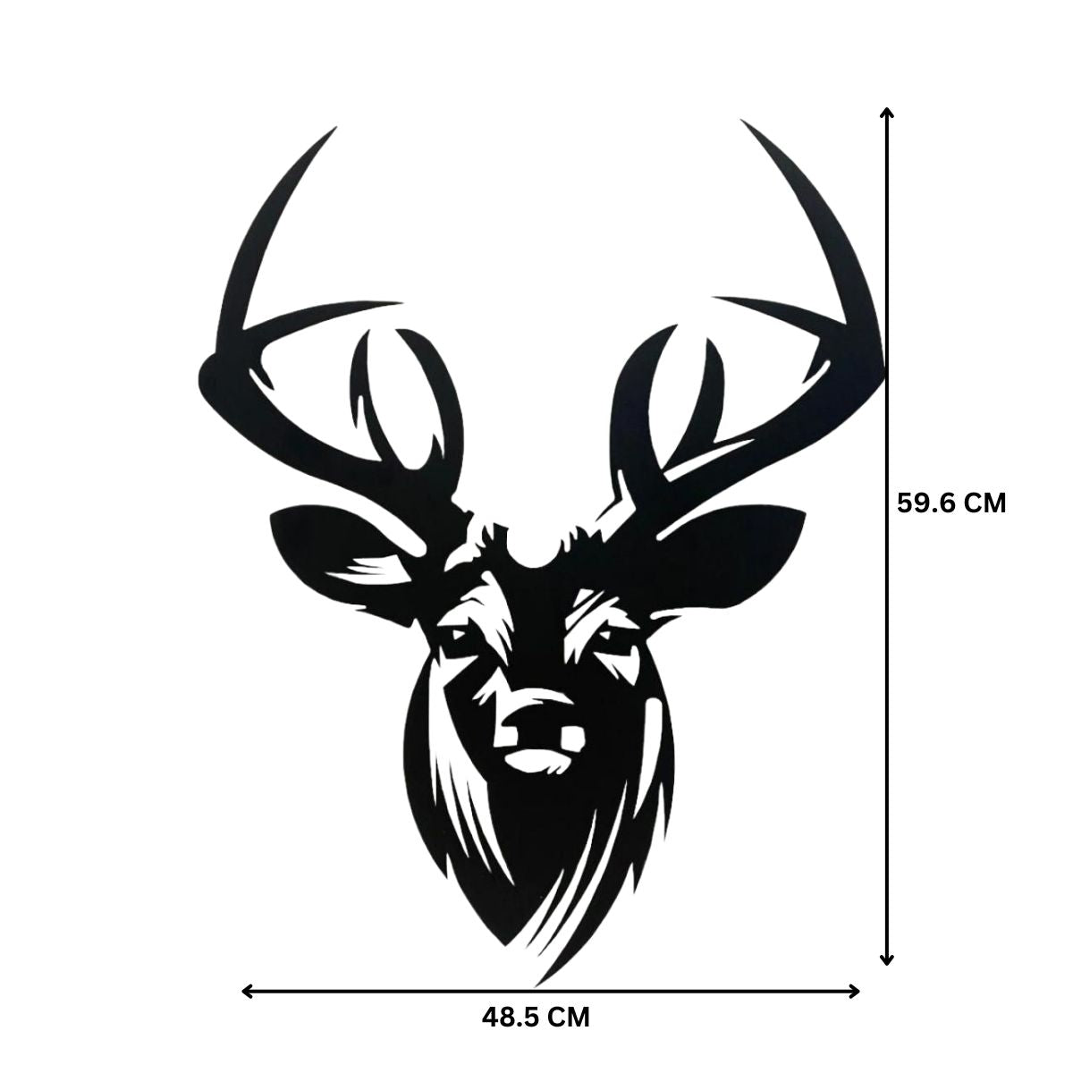 Decoratiune perete metal, 48.5x59.6 cm, model Cerb, negru
