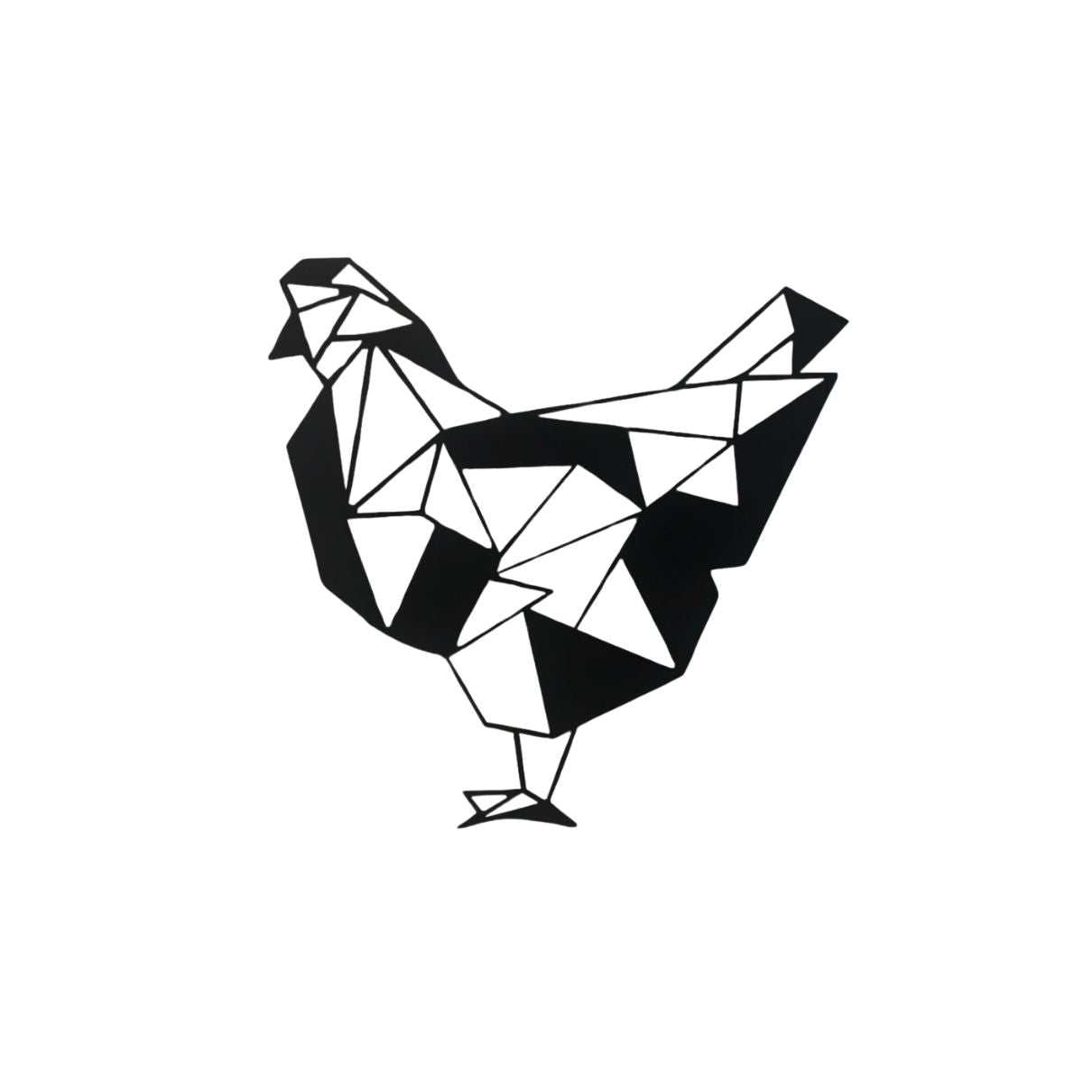 Decoratiune perete metal , model Chicken, 33.7x34.7 cm, negru