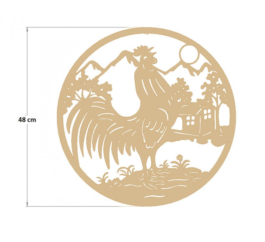 Decoratiune perete metal, model cocos, 50 cm, auriu - BUZ.RO