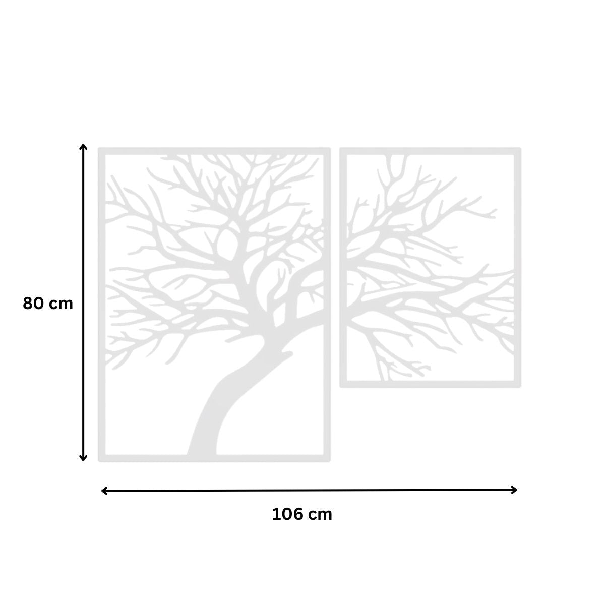 Decoratiune perete metal, model Tree, 106x80cm, alb