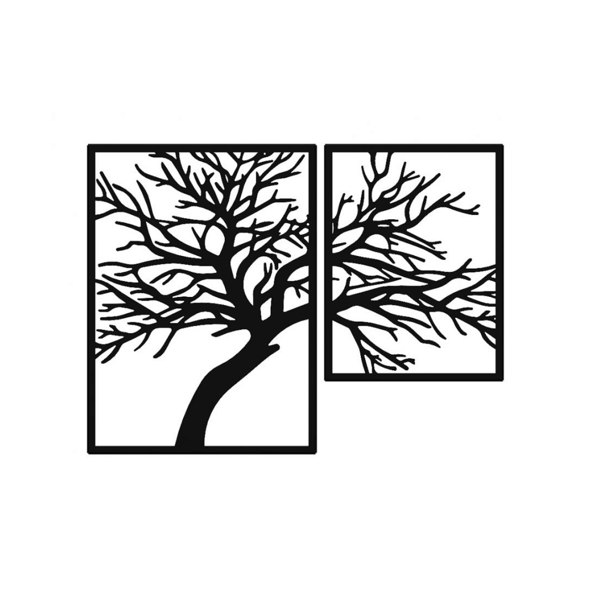 Decoratiune perete metal, model Tree, 106x80cm, negru - BUZ.RO
