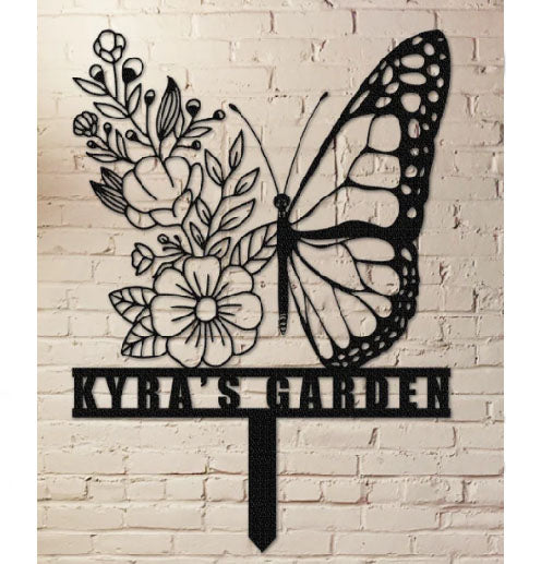 Decoratiuni gradina, decoratiuni exterior, personalizate, decoratiuni metal, ornamente gradina, fluture