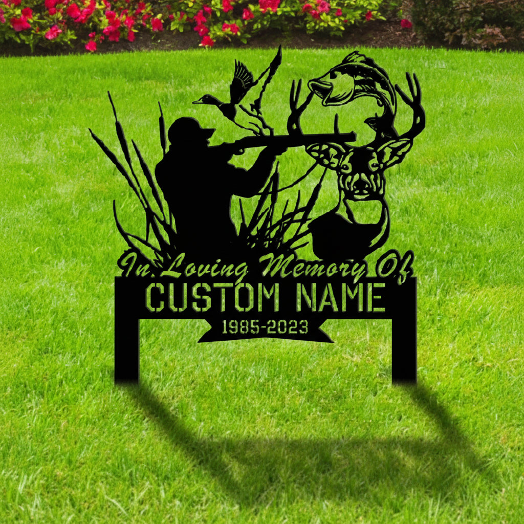 Decoratiuni gradina, decoratiuni exterior, personalizate, decoratiuni metal, ornamente gradina, vanator, text personalizat - BUZ.RO