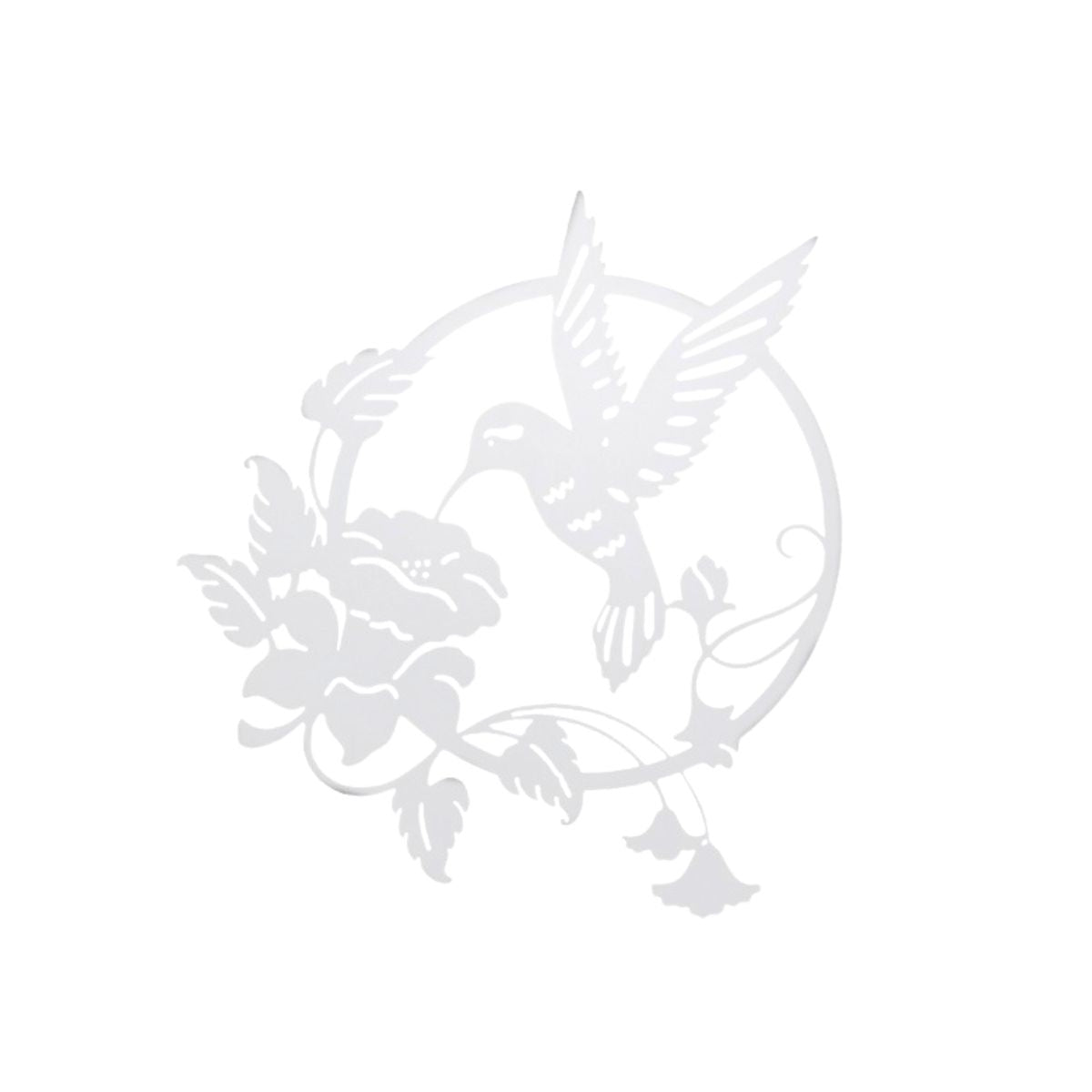 Decoratiuni perete living din metal , pasarea colibri alb