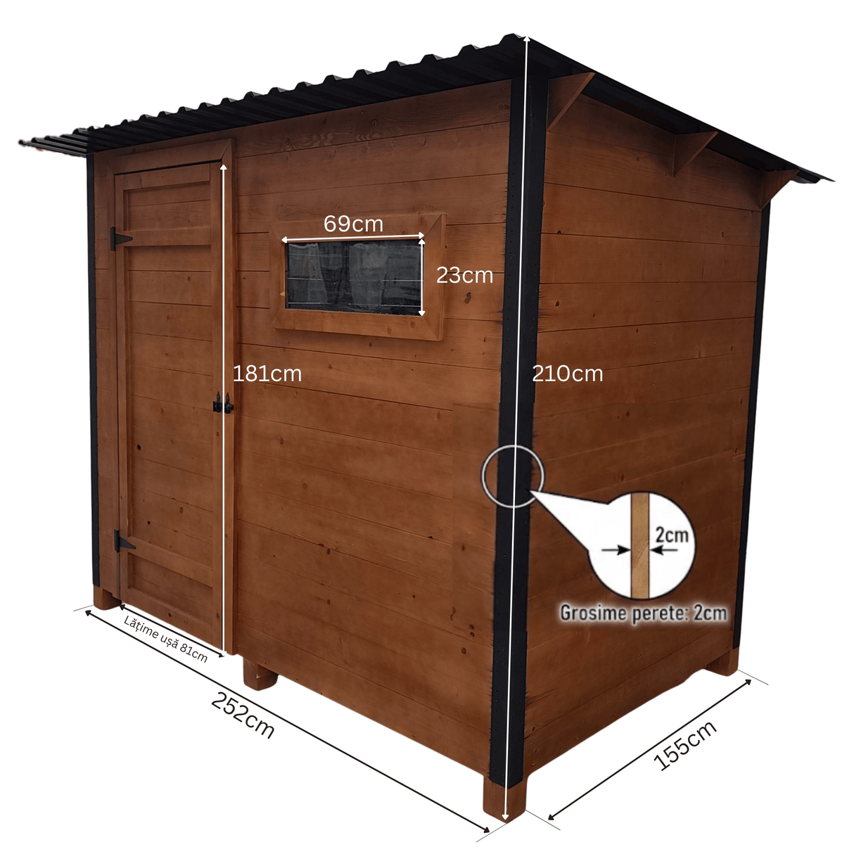 Casuta Depozitare Sopron / Magazie Exterior din Lemn