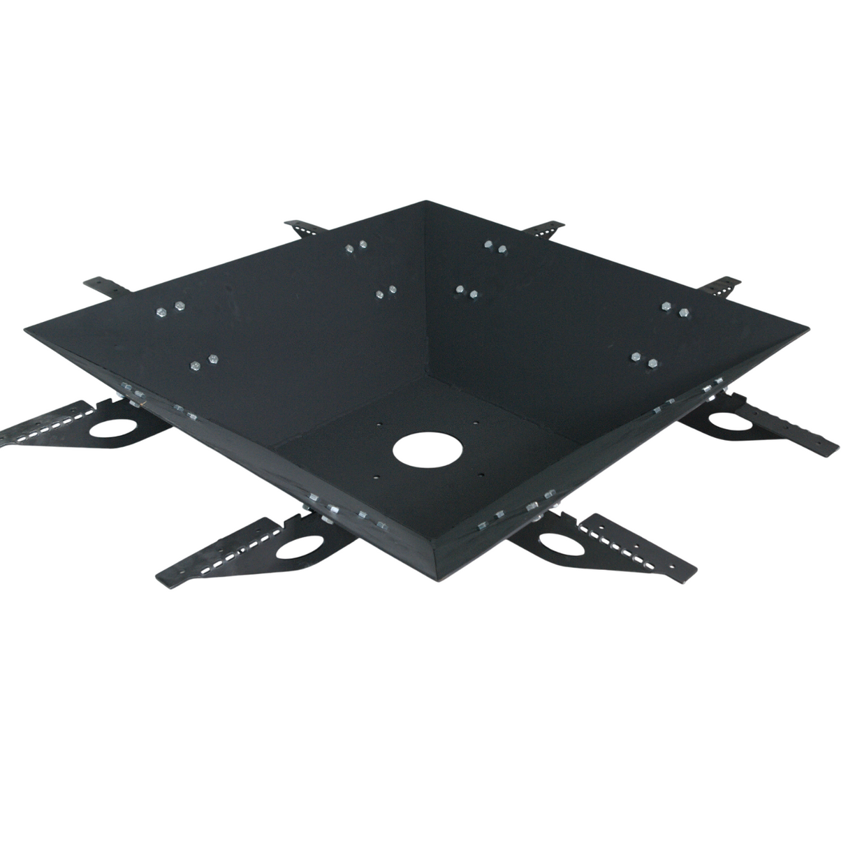 Firepit, plita gratar cu focar, plita incorporabila cu suport ceaun/disc, 75x75 cm+ grill