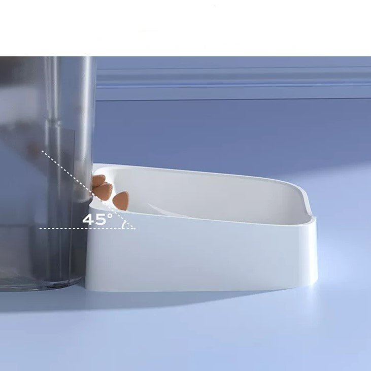 Dispenser automat mancare, pentru animale, wifi, programabil, afisaj LCD, conectare telefon, alb negru, 3L - BUZ.RO