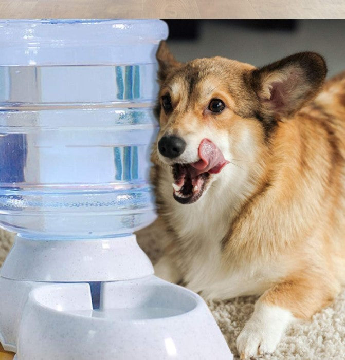 Dispenser dozator mancare si apa automat, adapatoare, catei si pisici, dispenser hrana si recipient apa, set 2 buc