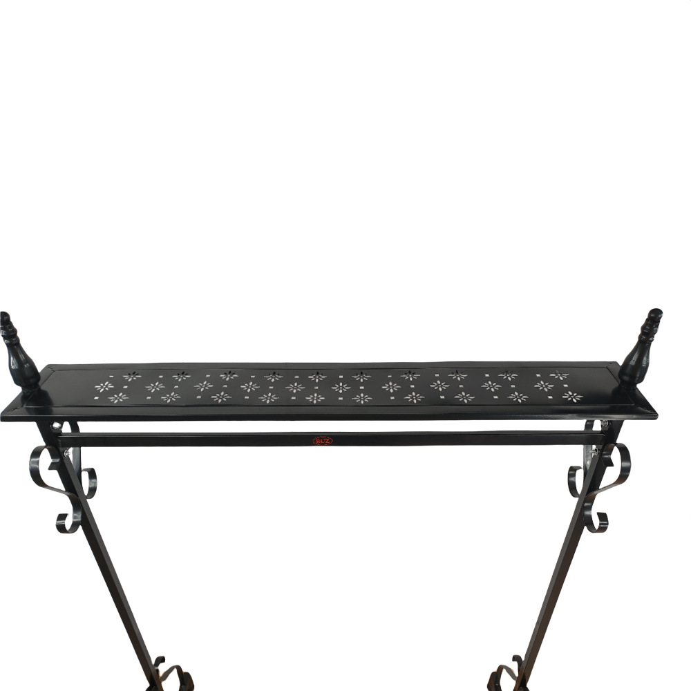 Stander haine, cuier si suport incaltaminte cu cadru metalic, negru