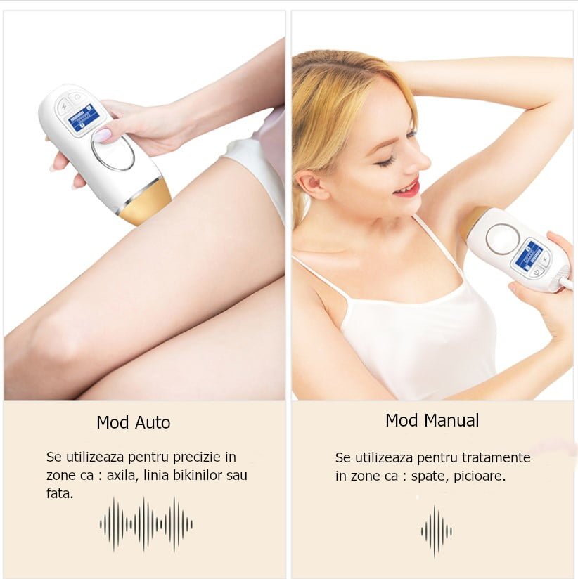 Epilator IPL, epilare definitiva, cu LCD, 3 in 1, 400.000 pulsatii, 5 trepte - BUZ.RO