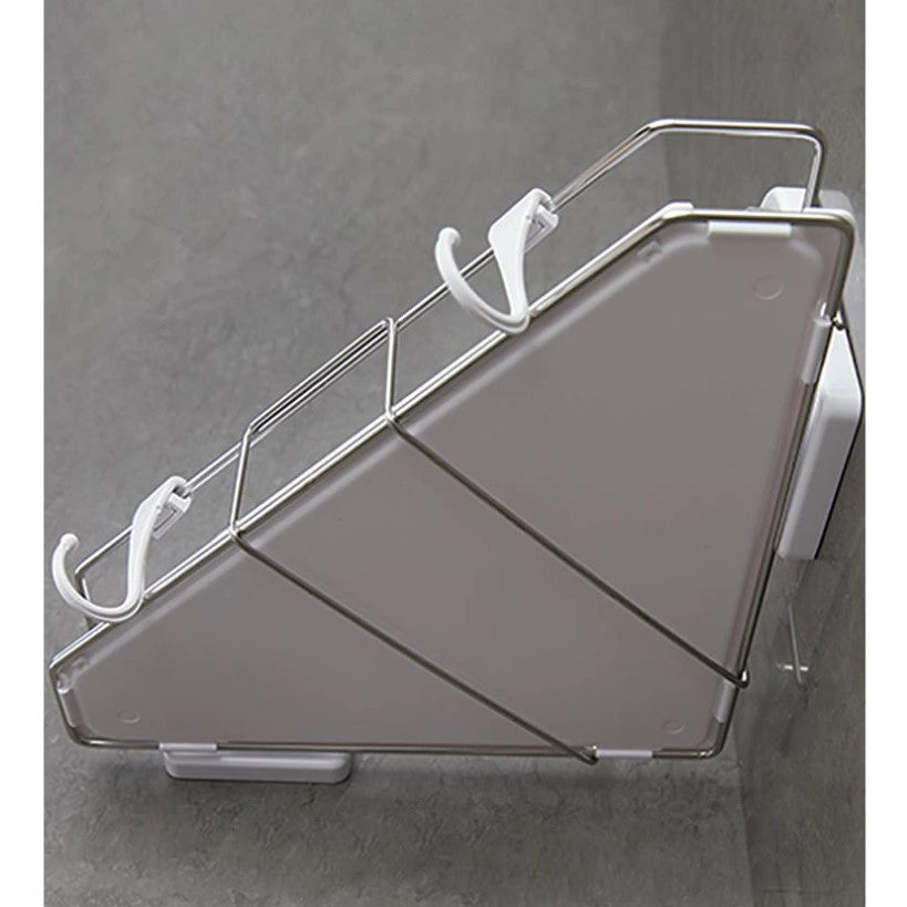 Etajera baie, coltar baie, alb, metal, rezistenta la apa