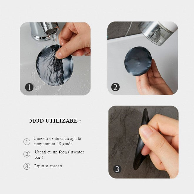 Etajera dubla pentru baie, pentru organizare si depozitare, din ABS sistem prindere de perete, 38.5x30 cm