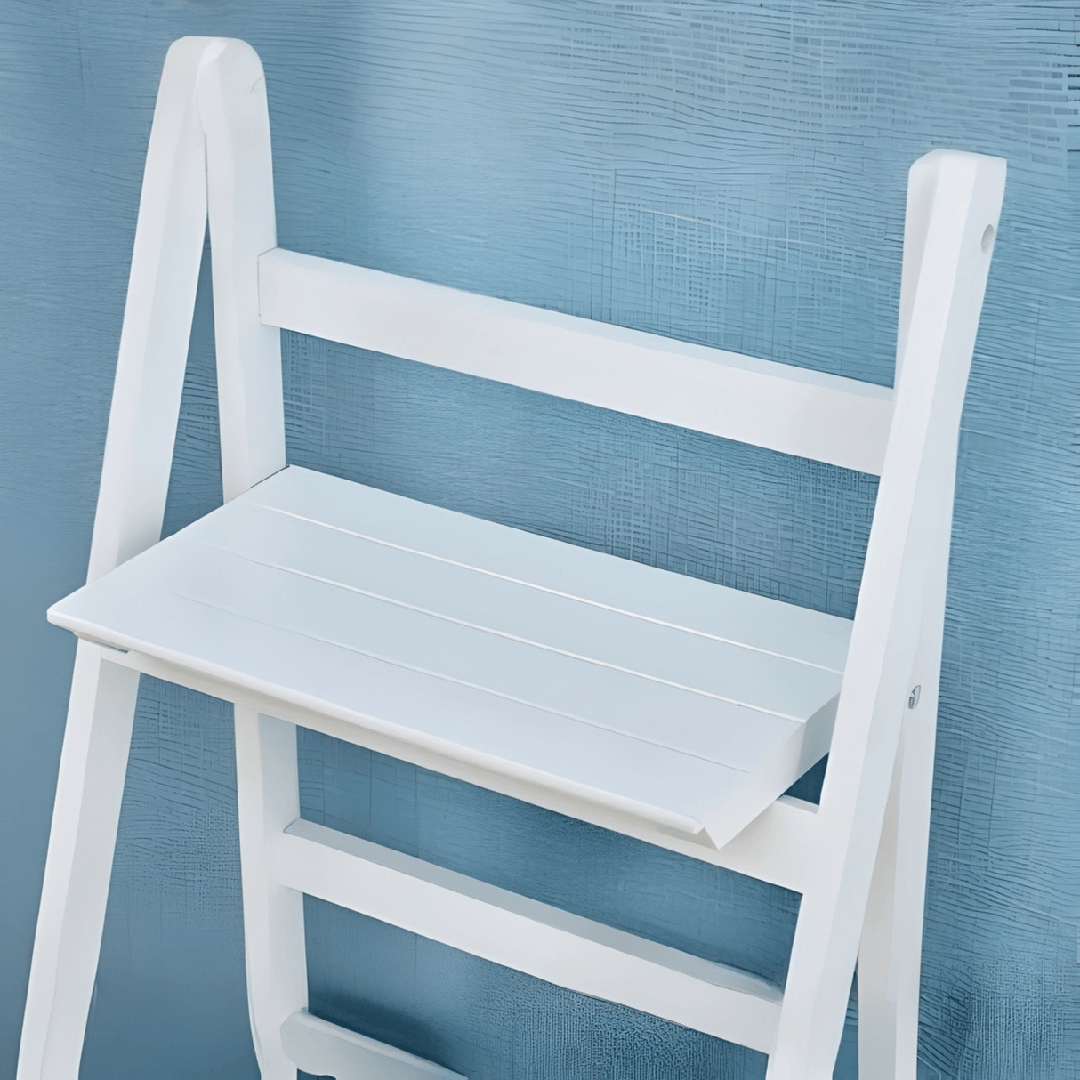 Etajera tip scara, lemn, alba, 3 rafturi, 110x41x42 cm - BUZ.RO