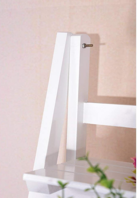 Etajera tip scara, lemn, alba, 3 rafturi, 110x41x42 cm