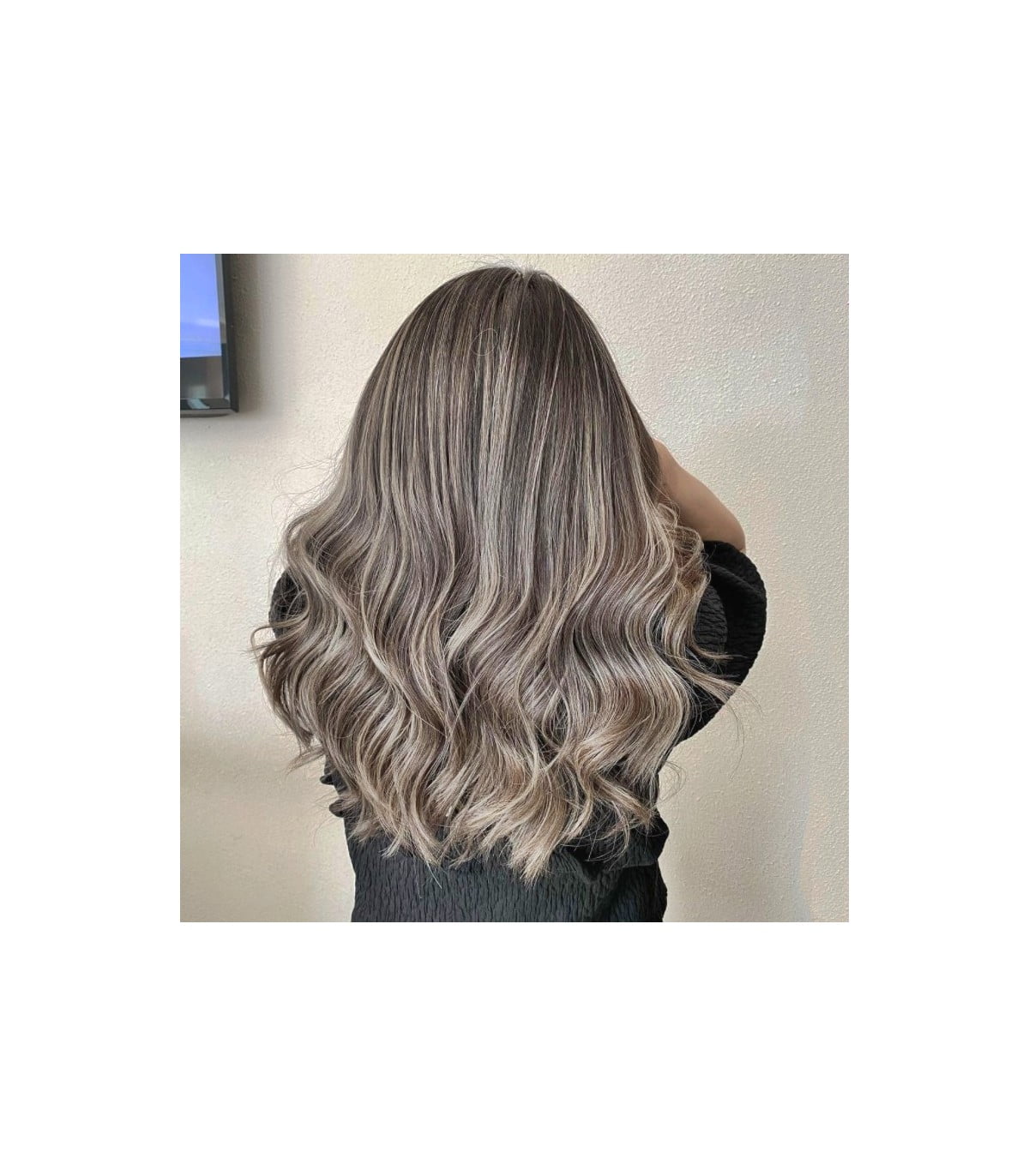 Extensii par, tip sintetic, cu clips, lungime 60 cm, par blond cenusiu - BUZ.RO