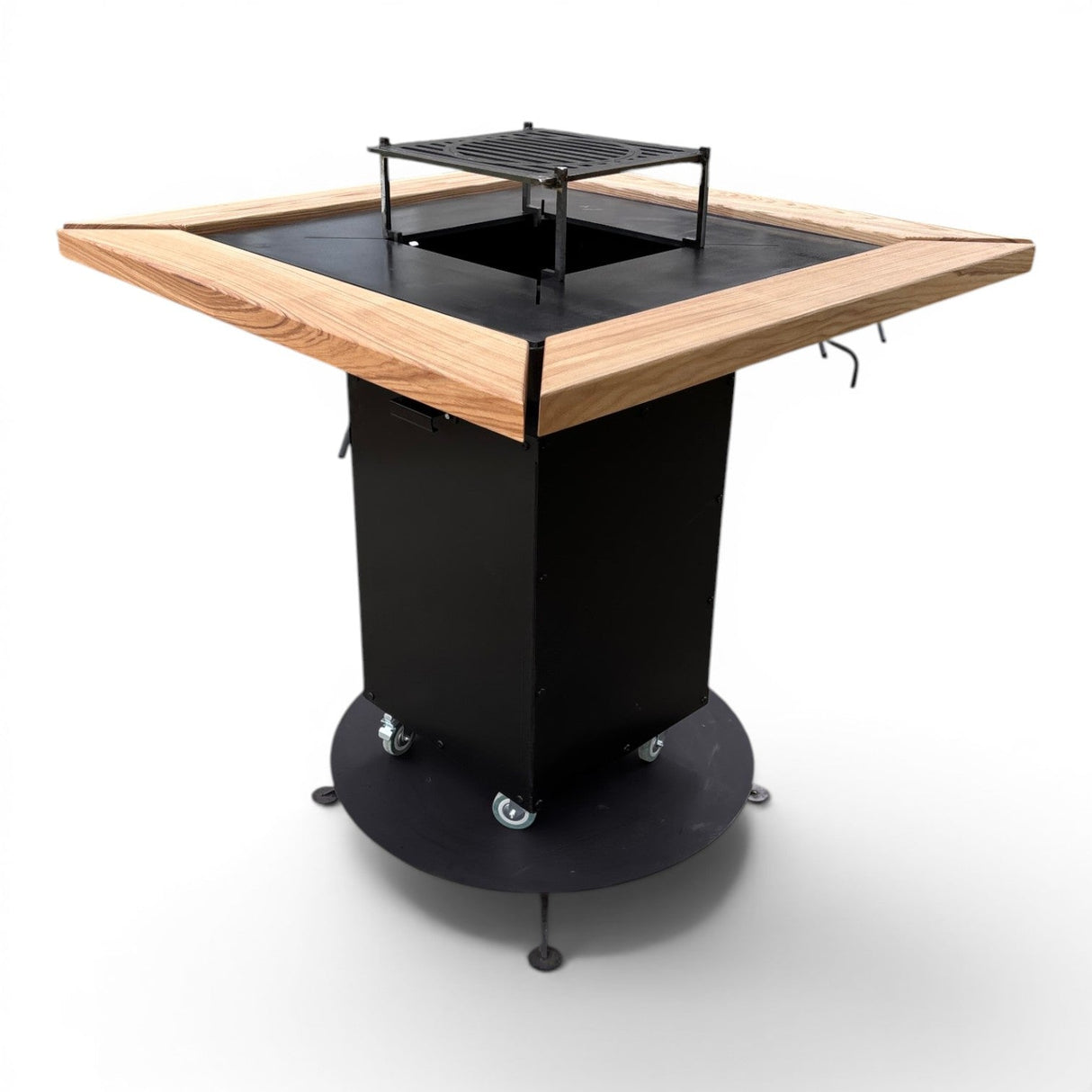 FirePit, Gratar plita 75x 75 cm din otel 8/10 mm |gradina |terasa |suport ceaun| cenusar| reglare tiraj| loc depozitare - BUZ.RO