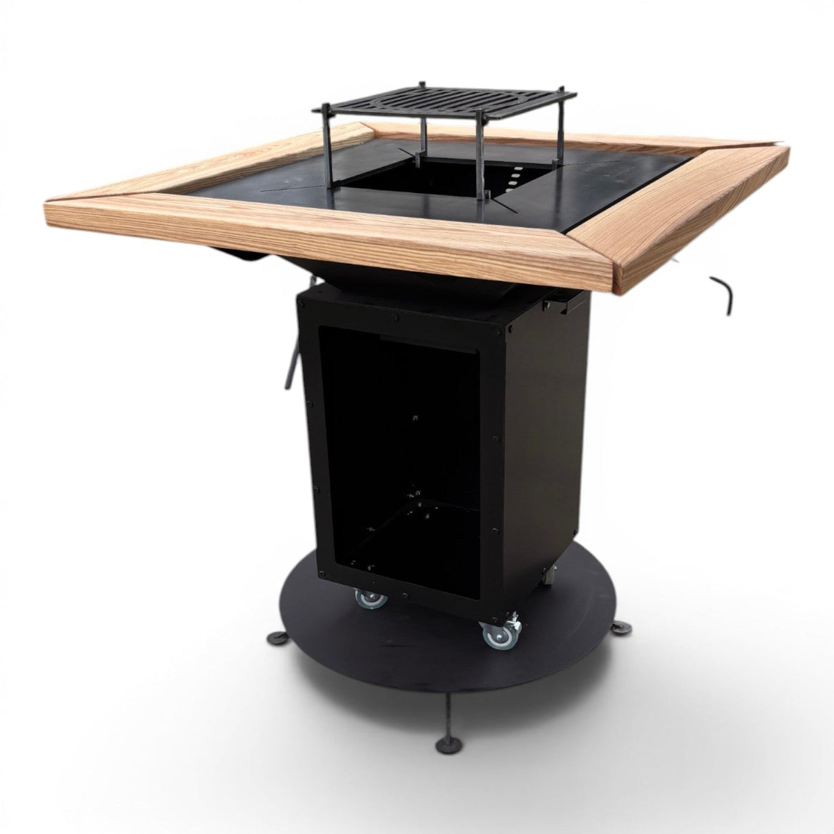 FirePit, Gratar plita 75x 75 cm din otel 8/10 mm |gradina |terasa |suport ceaun| cenusar| reglare tiraj| loc depozitare - BUZ.RO