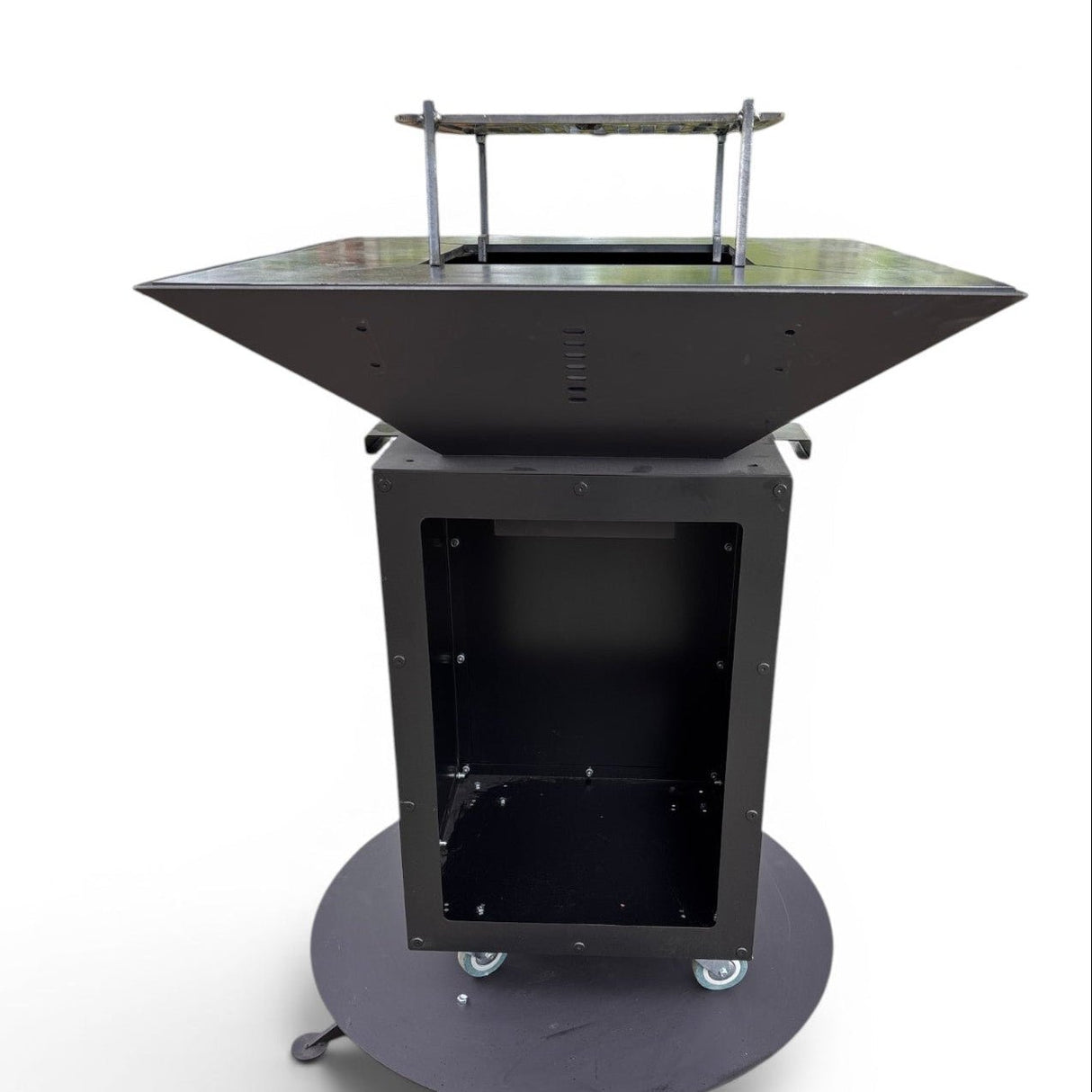 FirePit, Gratar plita 75x 75 cm din otel 8/10 mm |gradina |terasa |suport ceaun| cenusar| reglare tiraj| loc depozitare|model simplu fara blat - BUZ.RO