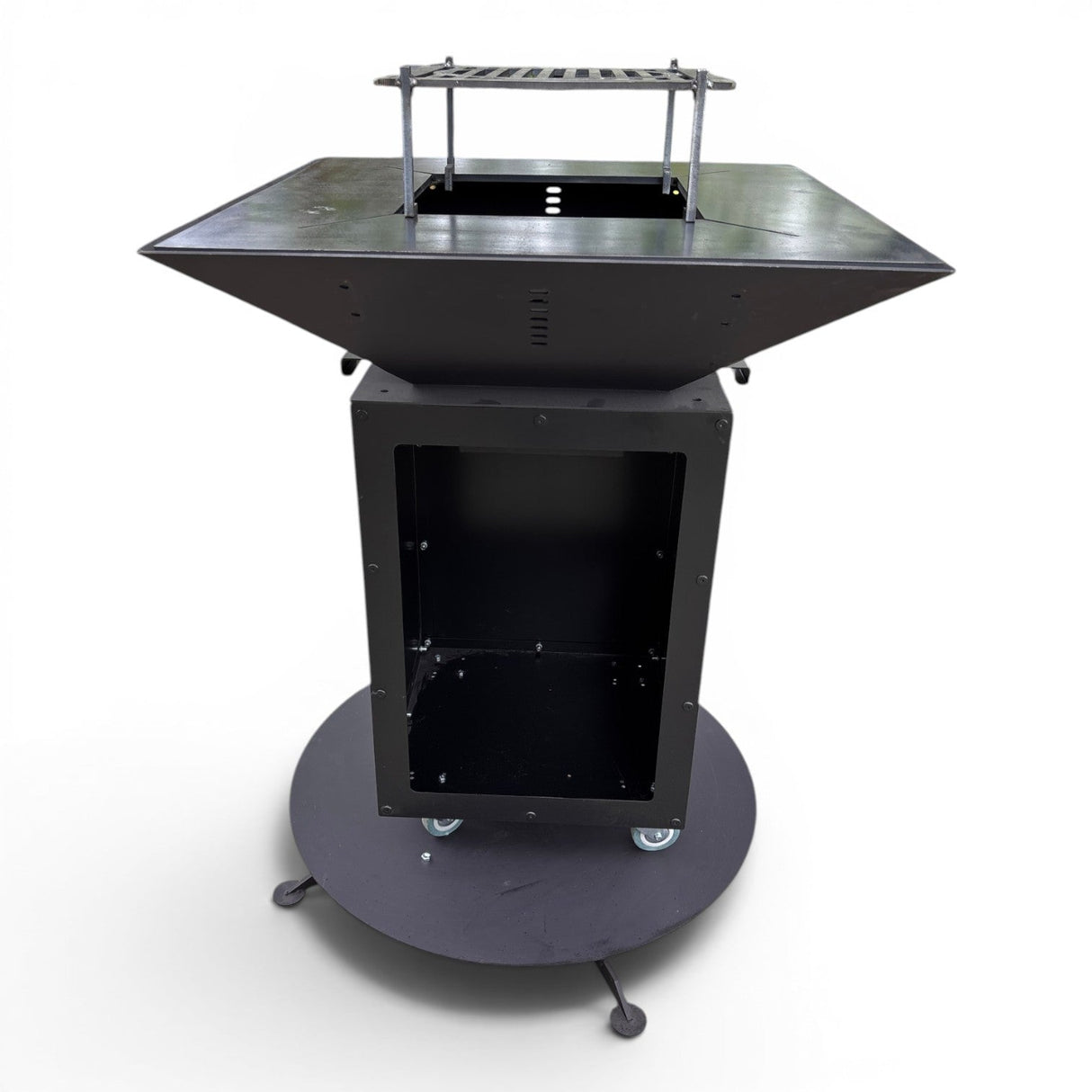 FirePit, Gratar plita 75x 75 cm din otel 8/10 mm |gradina |terasa |suport ceaun| cenusar| reglare tiraj| loc depozitare|model simplu fara blat - BUZ.RO