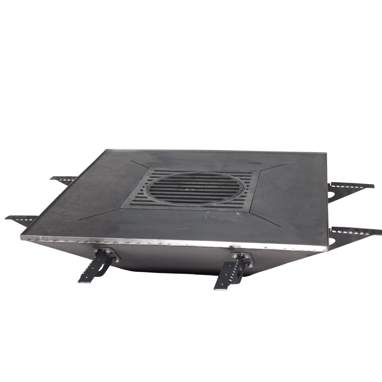 Firepit, plita gratar cu focar, plita incorporabila cu suport ceaun/disc, 75x75 cm+ grill - BUZ.RO
