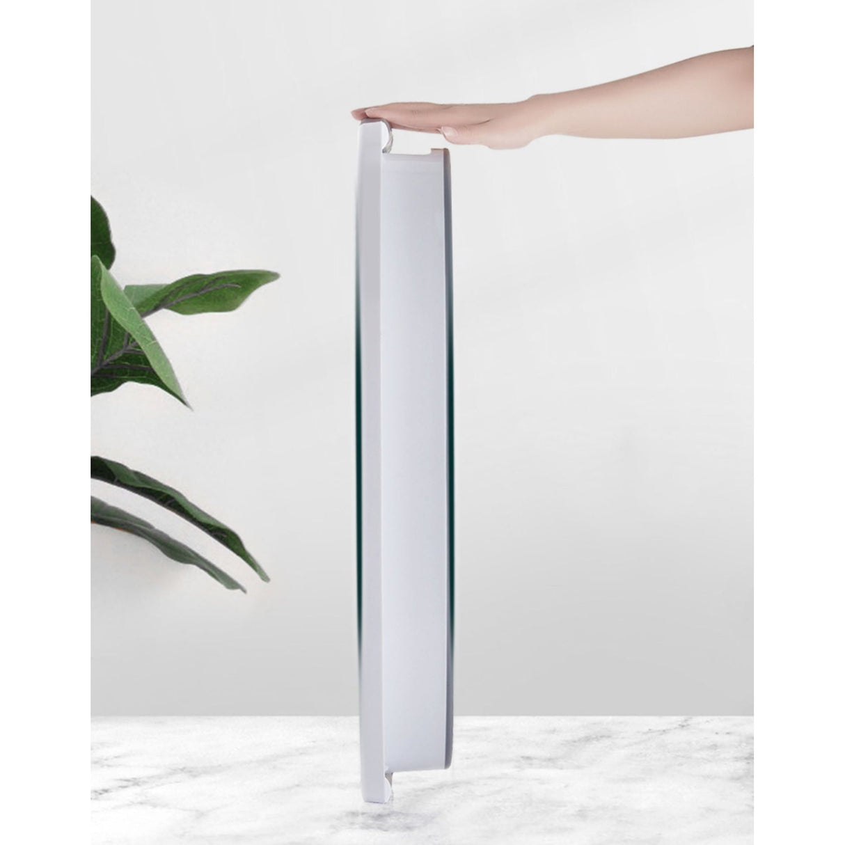 Galeata pliabila, portabila, din silicon si plastic 44x18.5x31.5 cm, alb/gri, 12 litri - BUZ.RO