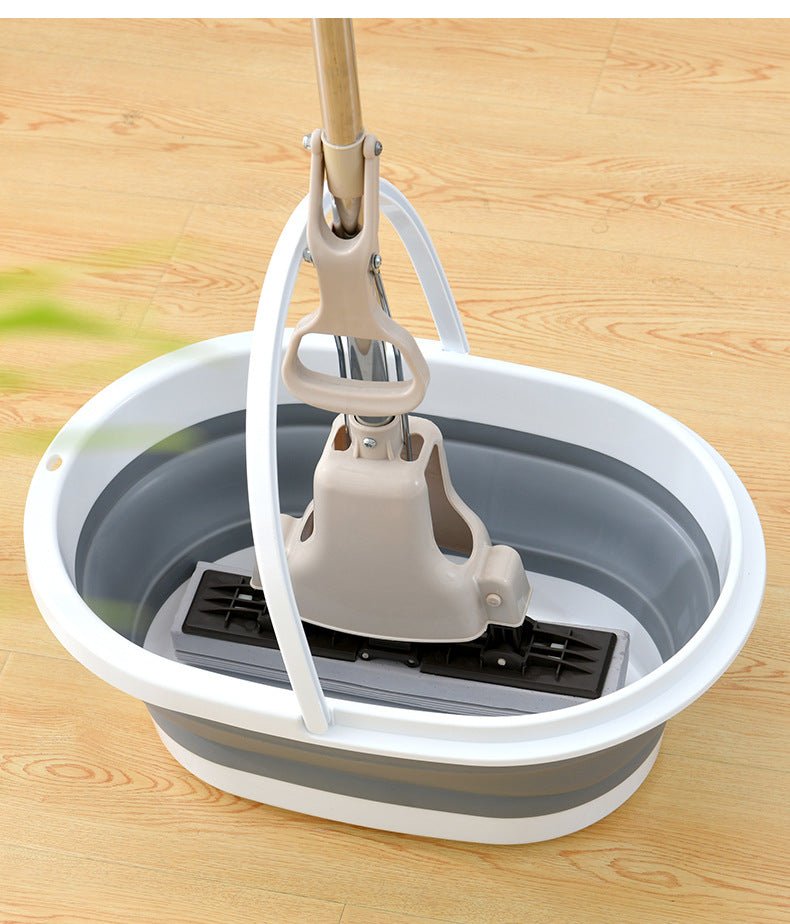 Galeata pliabila, portabila, din silicon si plastic 44x18.5x31.5 cm, alb/gri, 12 litri - BUZ.RO