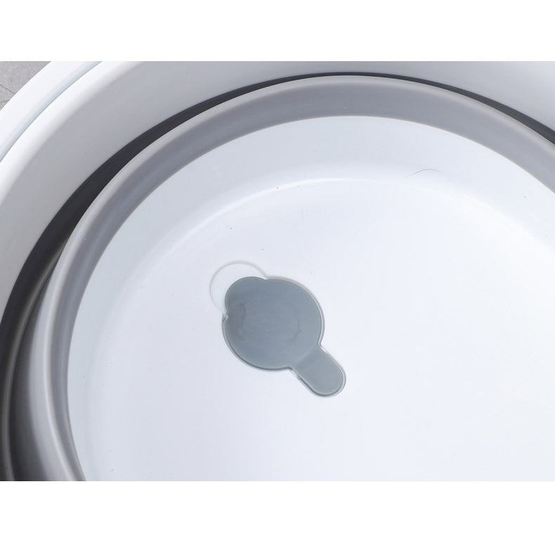 Galeata pliabila, portabila, din silicon si plastic 53.5x38x24 cm, alb/gri, 24 litri