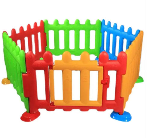 Gardulet copii, multicolor, 6 buc, tarc copii, tarc de joaca, loc de joaca, portita inclusa, dimensiuni 105x75